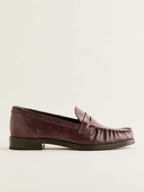 Ani Ruched Loafer - Espresso Leather